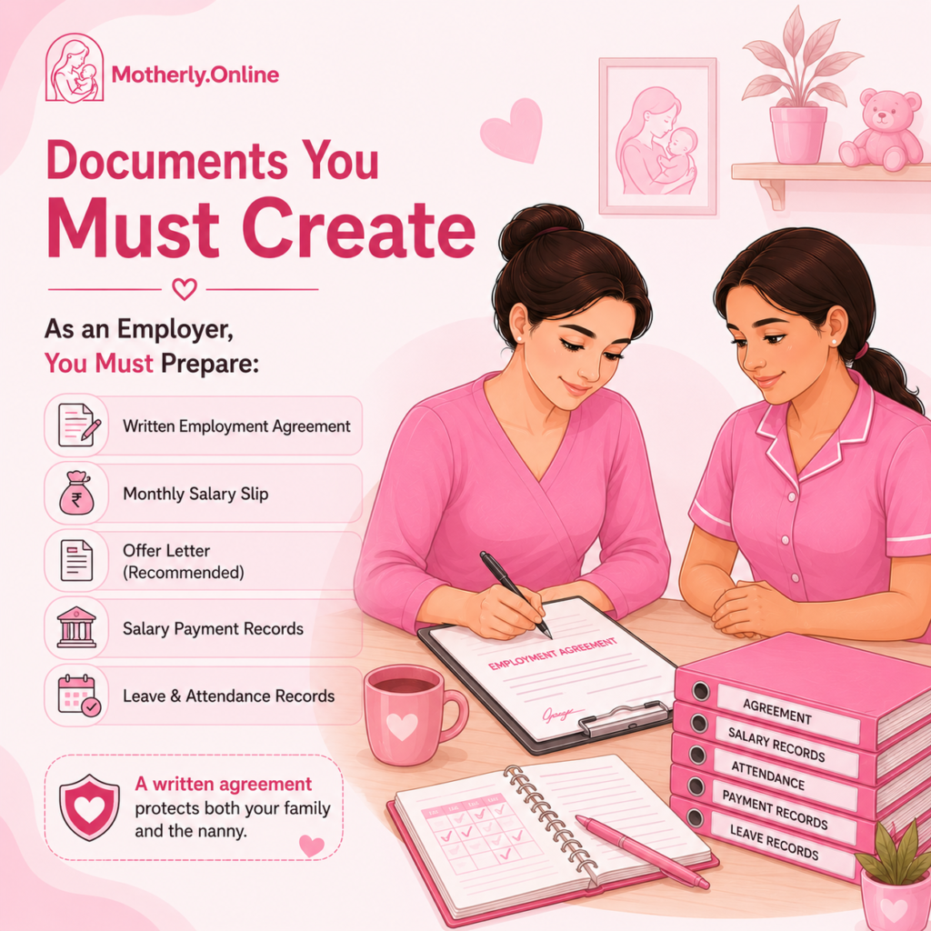 Documents YOU (the Employer) Must Create to hire nanny