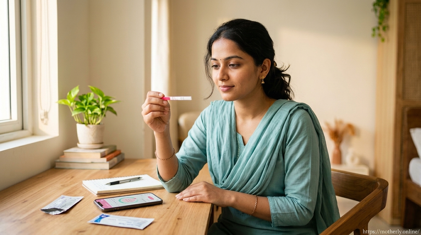Woman_examining_ovulation_test